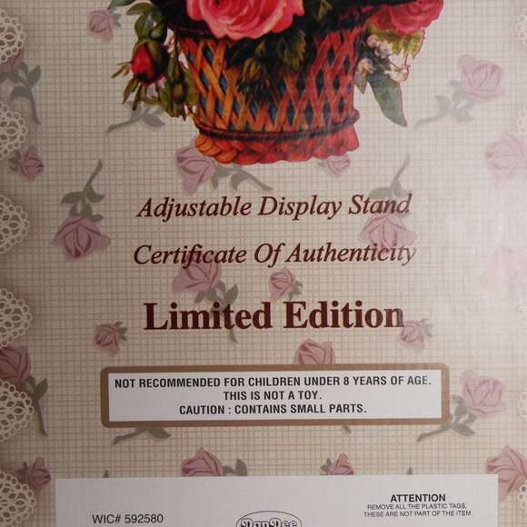 Dan Dee Fine Bisque Porcelain Doll In Burgundy Dress With Lace & Bow LE NIB - Picture 10 of 11